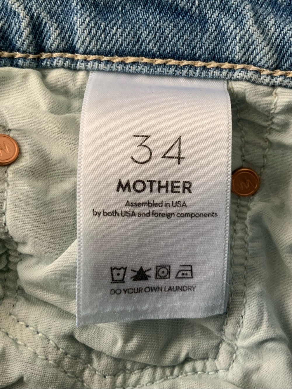 NWT MOTHER SUPERIOR Jeans Half Pipe Flood Material Girl Blue Size 34 - Picture 10 of 14